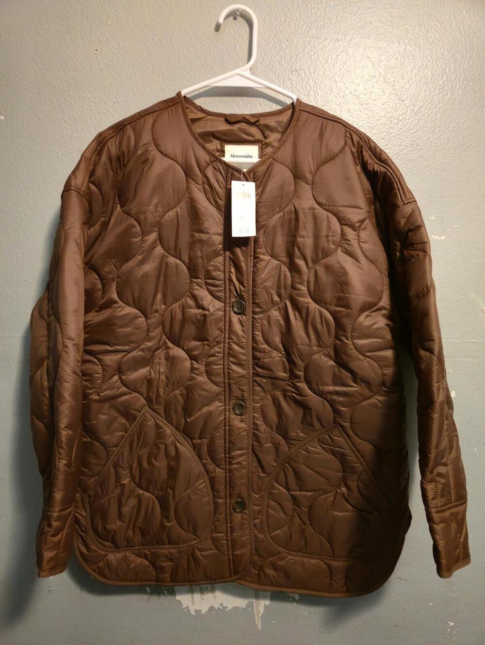 Abercrombie & Fitch Quilted Brown Jacket Small New with tags $1255